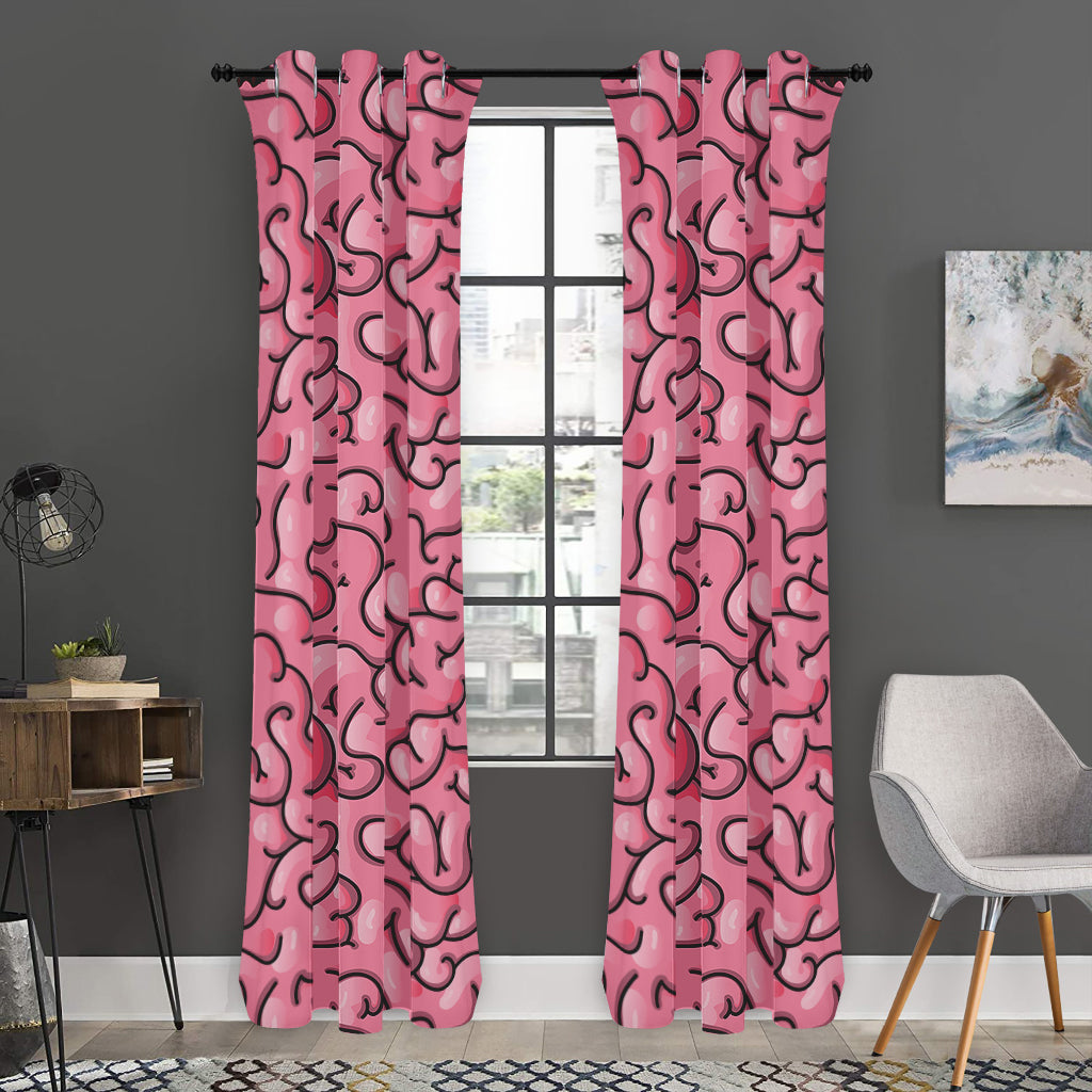 Halloween Zombie Brain Print Curtain