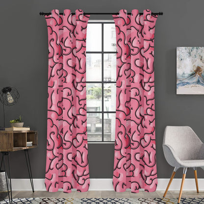Halloween Zombie Brain Print Curtain