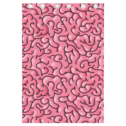 Halloween Zombie Brain Print Curtain