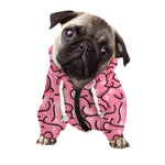 Halloween Zombie Brain Print Dog Zip Up Hoodie