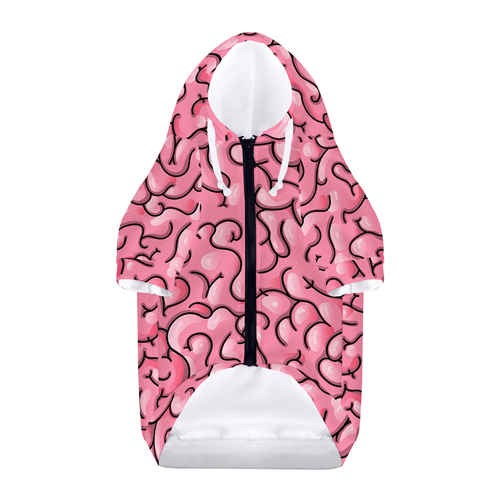 Halloween Zombie Brain Print Dog Zip Up Hoodie