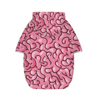 Halloween Zombie Brain Print Dog Zip Up Hoodie