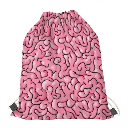 Halloween Zombie Brain Print Drawstring Bag