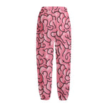 Halloween Zombie Brain Print Fleece Lined Knit Pants