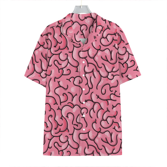 Halloween Zombie Brain Print Hawaiian Shirt