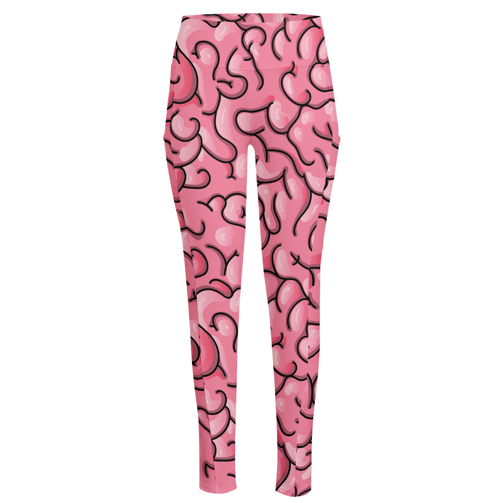 Halloween Zombie Brain Print High-Waisted Pocket Leggings