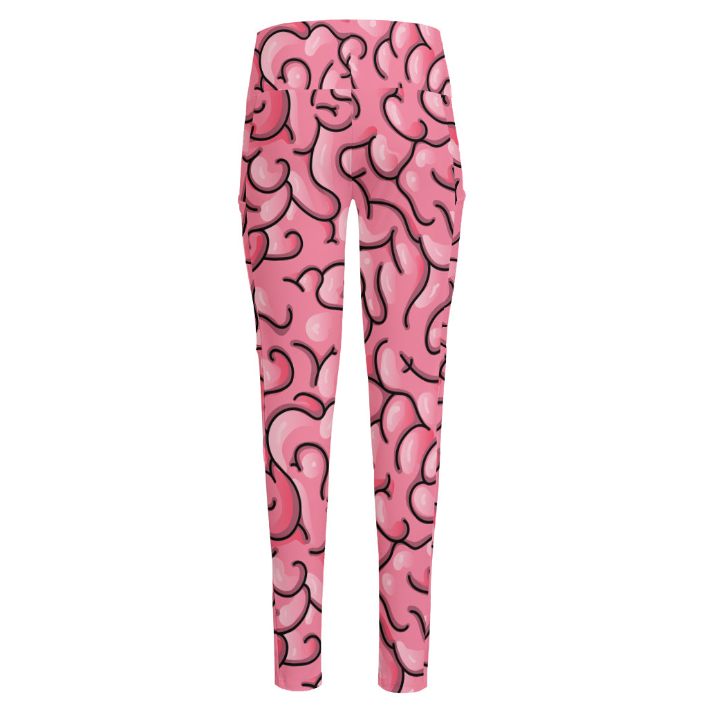 Halloween Zombie Brain Print High-Waisted Pocket Leggings