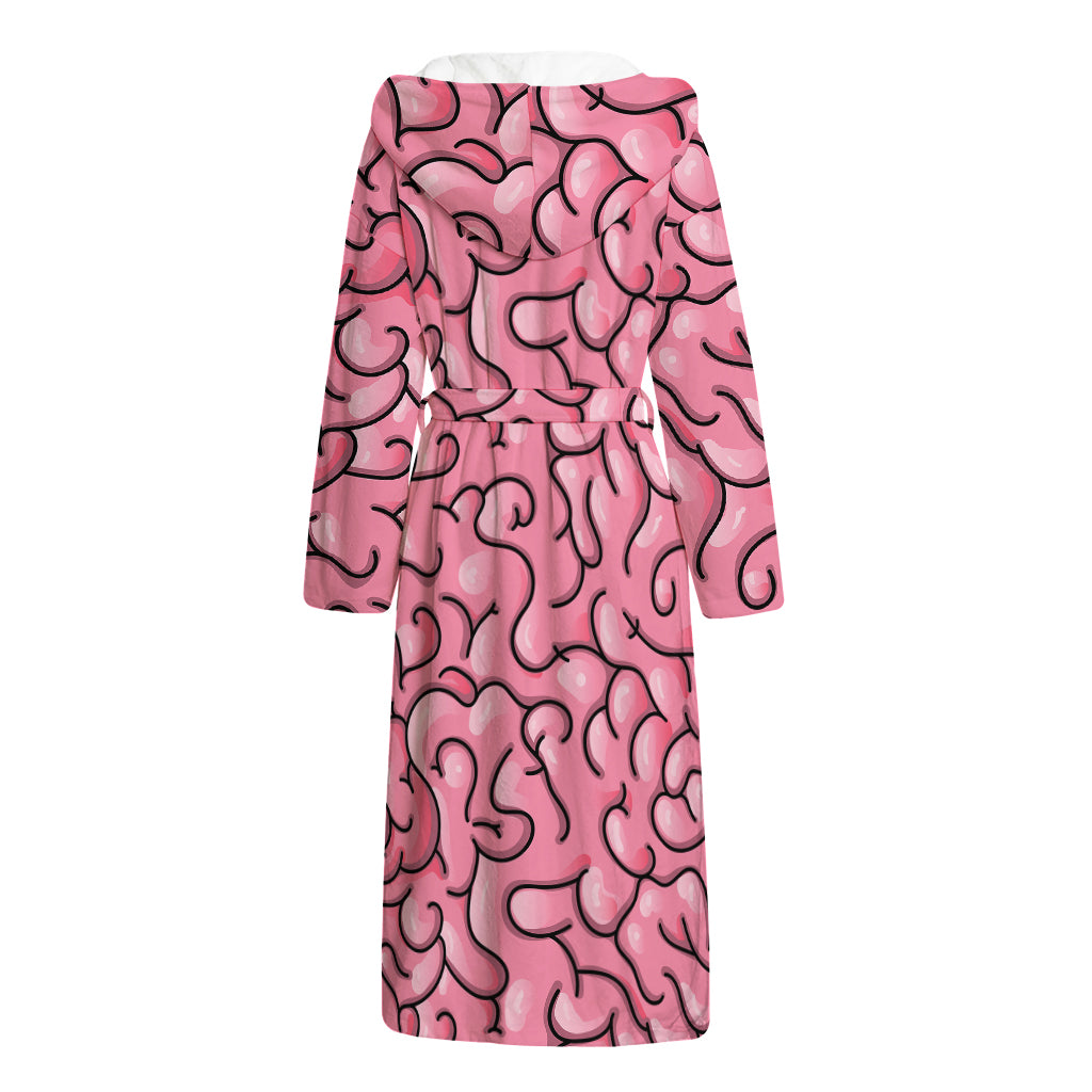Halloween Zombie Brain Print Hooded Bathrobe