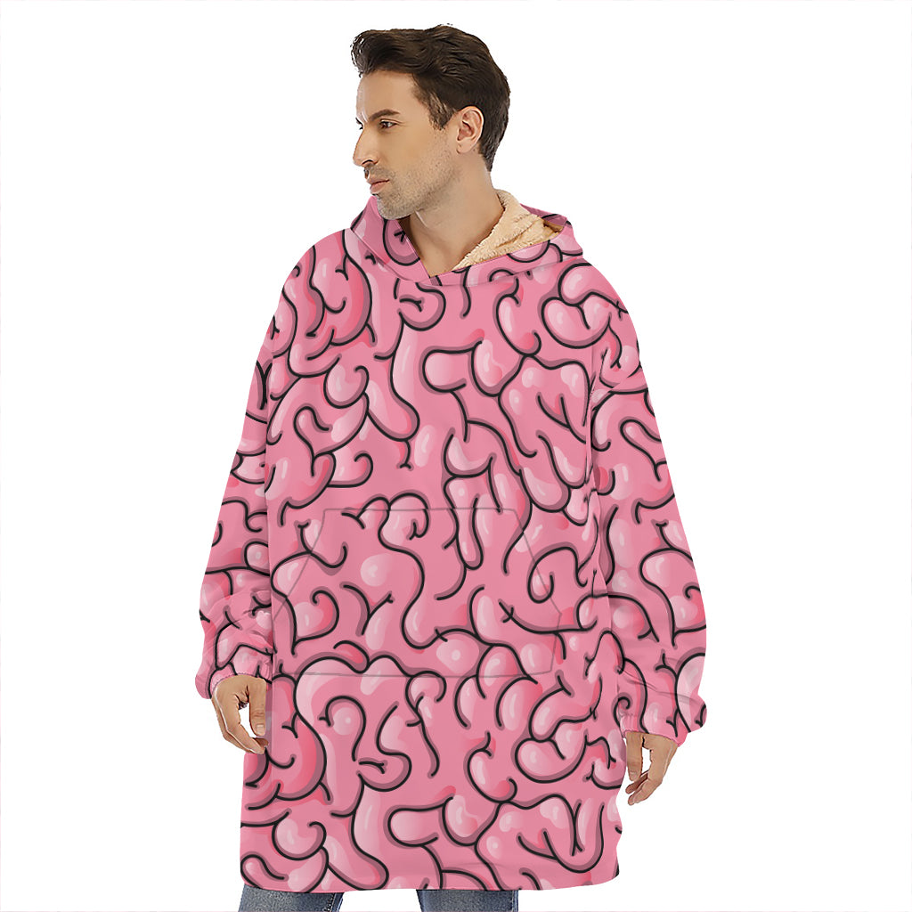 Halloween Zombie Brain Print Hoodie Blanket