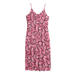 Halloween Zombie Brain Print Jersey Midi Cami Dress