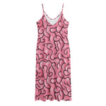 Halloween Zombie Brain Print Jersey Midi Cami Dress