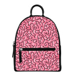 Halloween Zombie Brain Print Leather Backpack