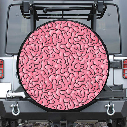 Halloween Zombie Brain Print Leather Spare Tire Cover