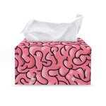 Halloween Zombie Brain Print Leather Tissue Box Cover
