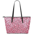 Halloween Zombie Brain Print Leather Tote Bag With Zipper