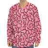 Halloween Zombie Brain Print Long Sleeve Baseball Jersey