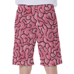 Halloween Zombie Brain Print Men's Beach Shorts