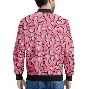 Halloween Zombie Brain Print Men's Bomber Jacket