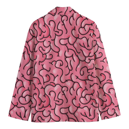 Halloween Zombie Brain Print Men's Cotton Blazer