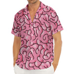 Halloween Zombie Brain Print Men's Deep V-Neck Shirt