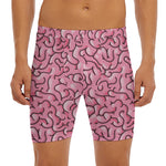 Halloween Zombie Brain Print Men's Long Boxer Briefs