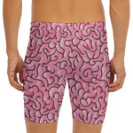 Halloween Zombie Brain Print Men's Long Boxer Briefs