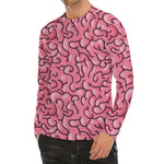 Halloween Zombie Brain Print Men's Long Sleeve Rash Guard