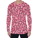 Halloween Zombie Brain Print Men's Long Sleeve T-Shirt