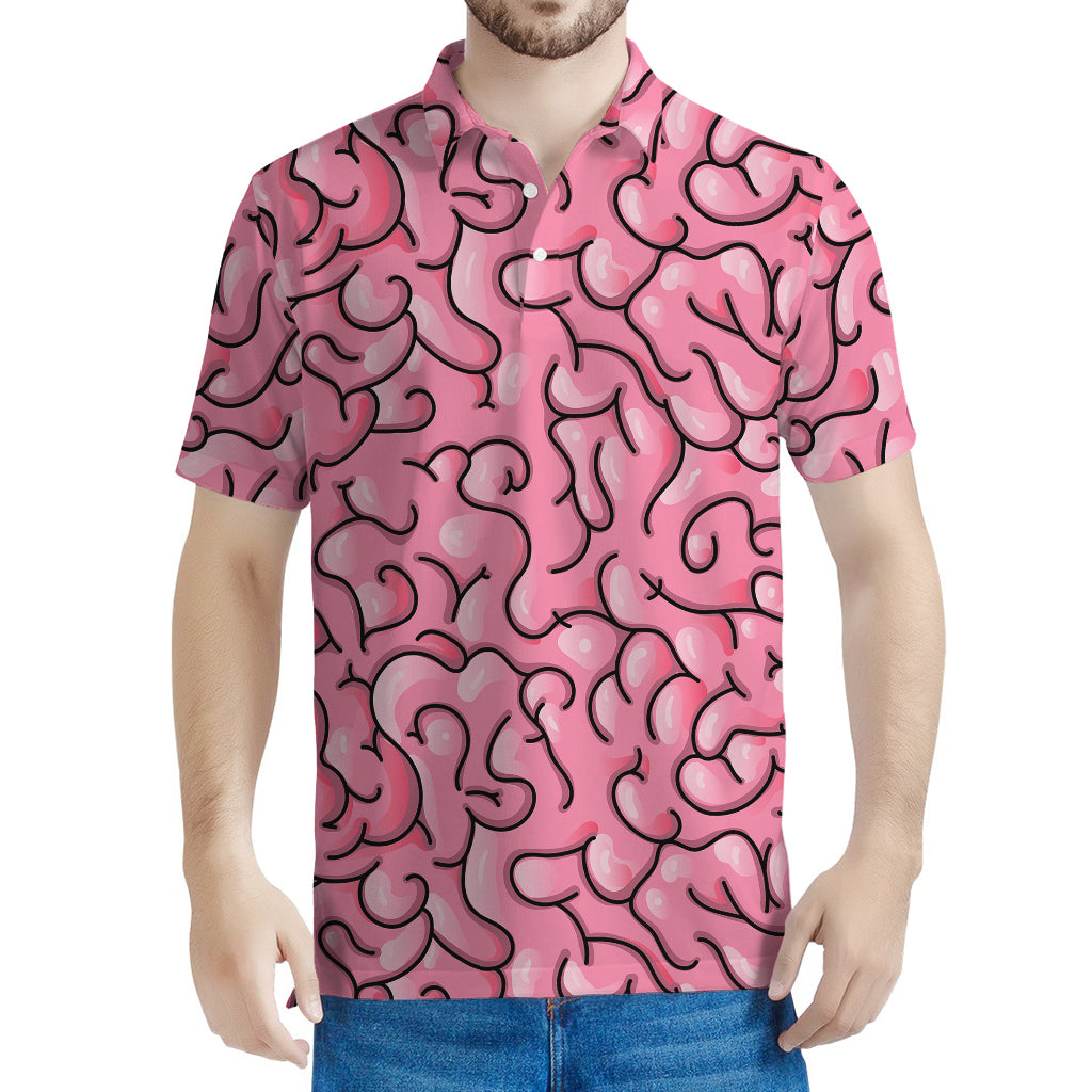 Halloween Zombie Brain Print Men's Polo Shirt