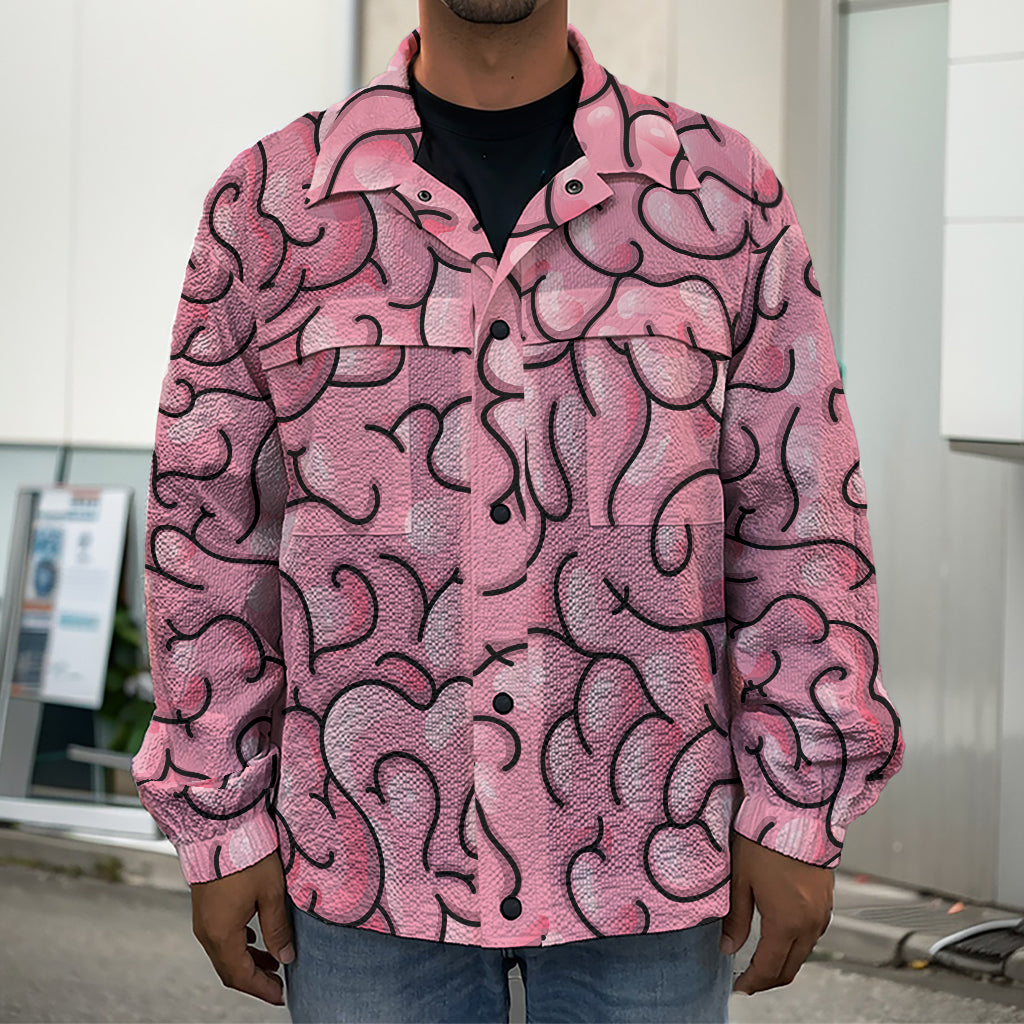 Halloween Zombie Brain Print Men's Shirt Jacket
