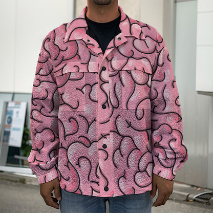 Halloween Zombie Brain Print Men's Shirt Jacket