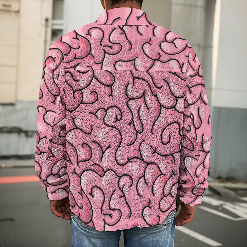 Halloween Zombie Brain Print Men's Shirt Jacket