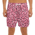 Halloween Zombie Brain Print Men's Split Running Shorts