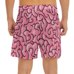 Halloween Zombie Brain Print Men's Split Running Shorts