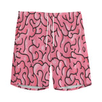 Halloween Zombie Brain Print Men's Sports Shorts