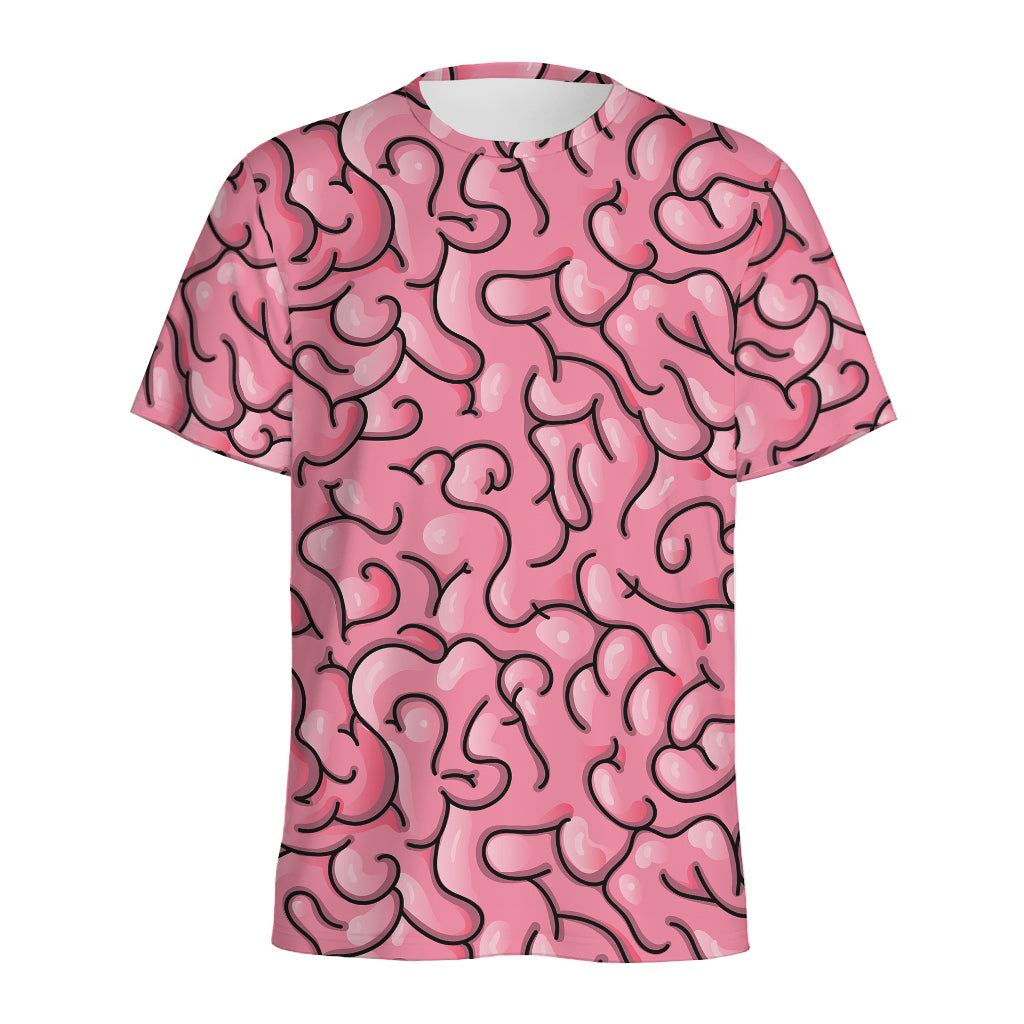 Halloween Zombie Brain Print Men's Sports T-Shirt