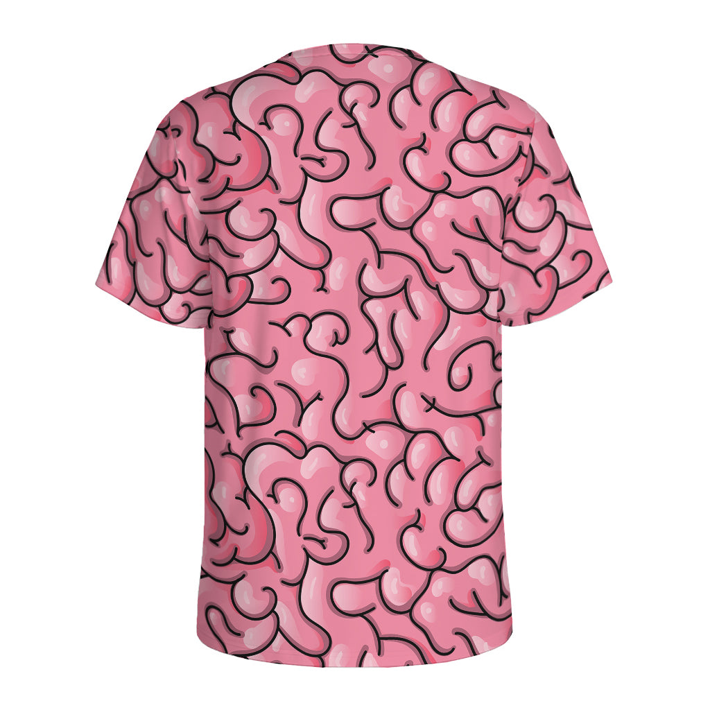 Halloween Zombie Brain Print Men's Sports T-Shirt
