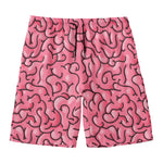 Halloween Zombie Brain Print Men's Swim Trunks