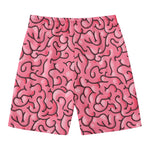 Halloween Zombie Brain Print Men's Swim Trunks