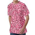 Halloween Zombie Brain Print Men's Velvet T-Shirt