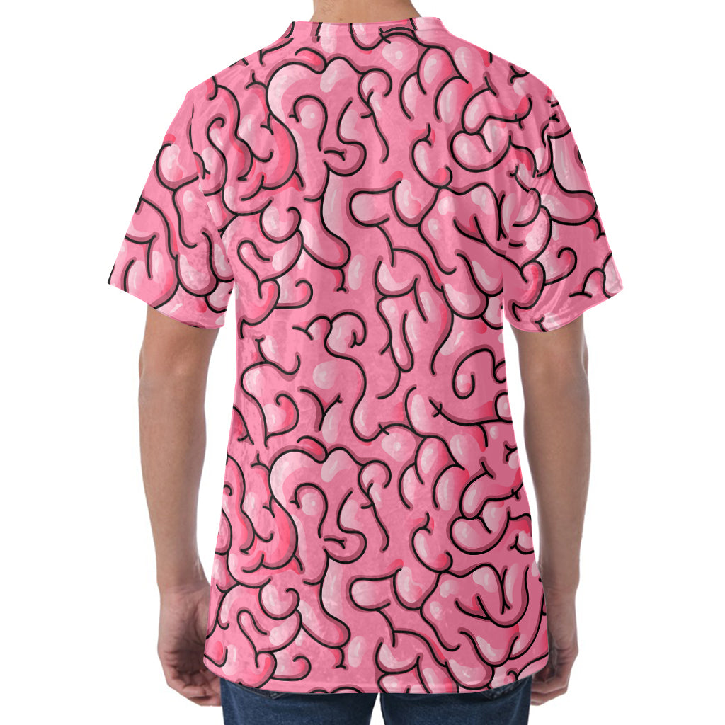 Halloween Zombie Brain Print Men's Velvet T-Shirt