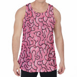 Halloween Zombie Brain Print Men's Velvet Tank Top