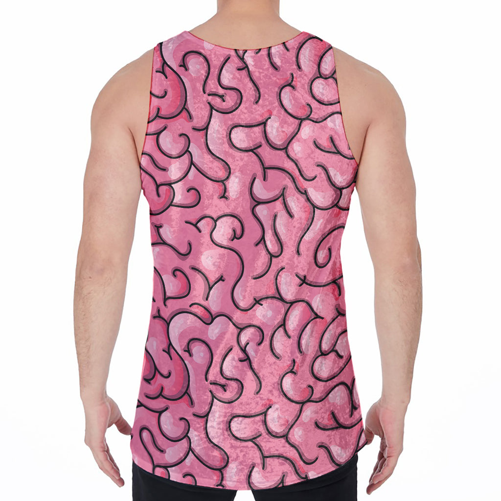 Halloween Zombie Brain Print Men's Velvet Tank Top