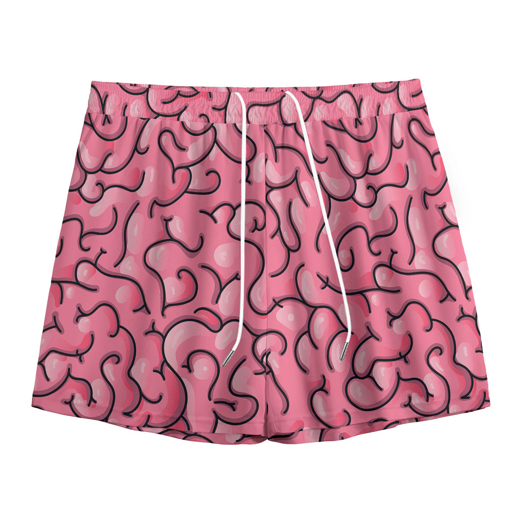 Halloween Zombie Brain Print Mesh Shorts