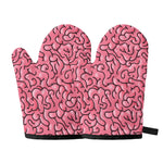 Halloween Zombie Brain Print Oven Mitts