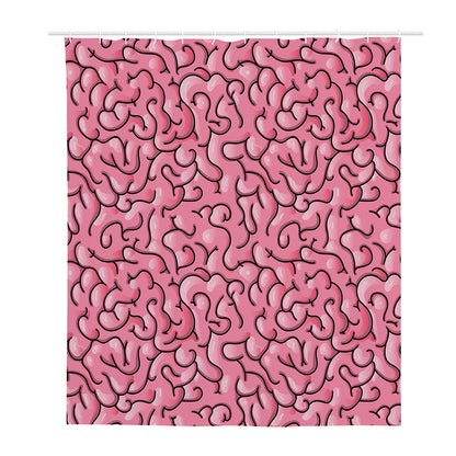 Halloween Zombie Brain Print Polyester Shower Curtain
