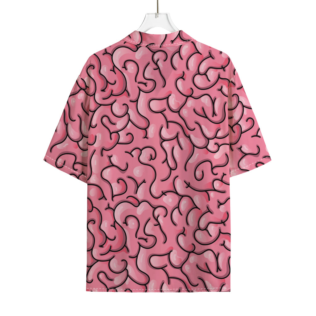Halloween Zombie Brain Print Rayon Hawaiian Shirt