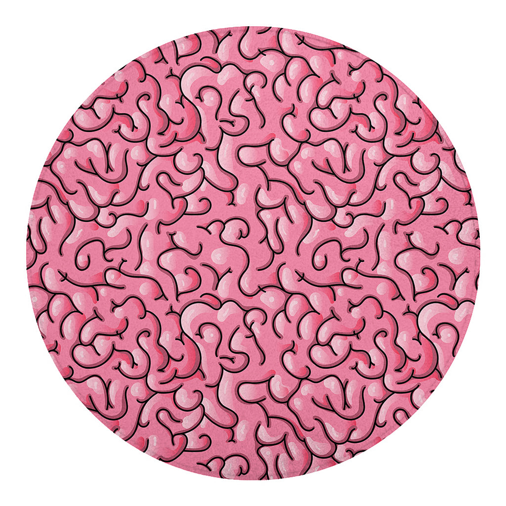 Halloween Zombie Brain Print Round Blanket