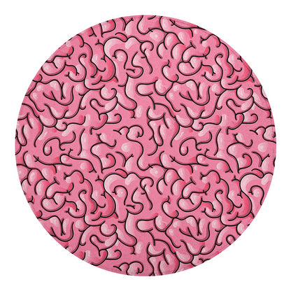 Halloween Zombie Brain Print Round Blanket