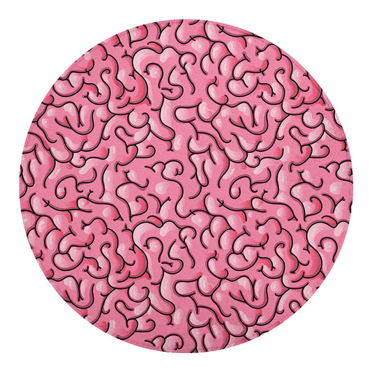 Halloween Zombie Brain Print Round Blanket